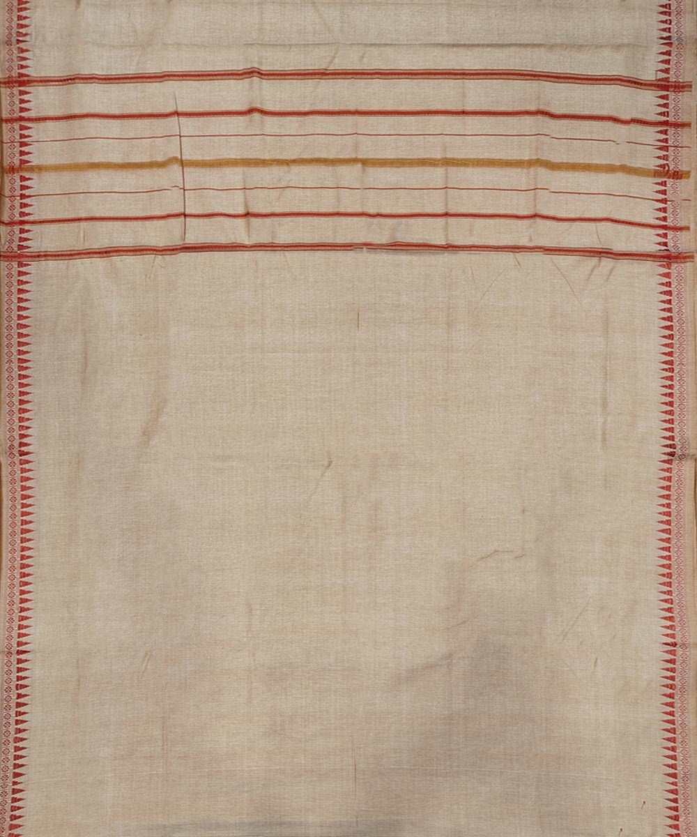 Beige Sambalpuri Handwoven Cotton Joda Image 4