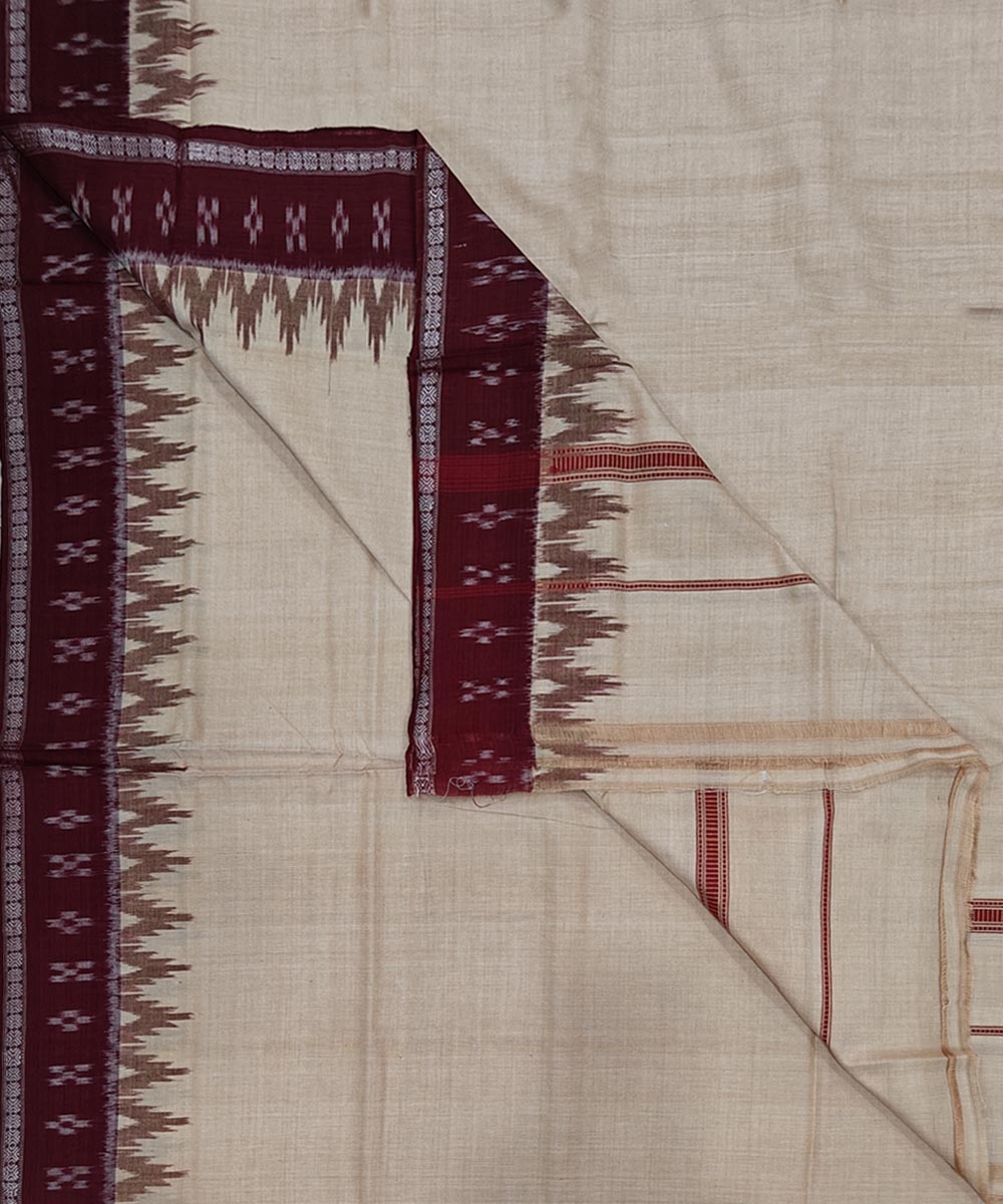 Brown Sambalpuri Handwoven Cotton Joda Image 1