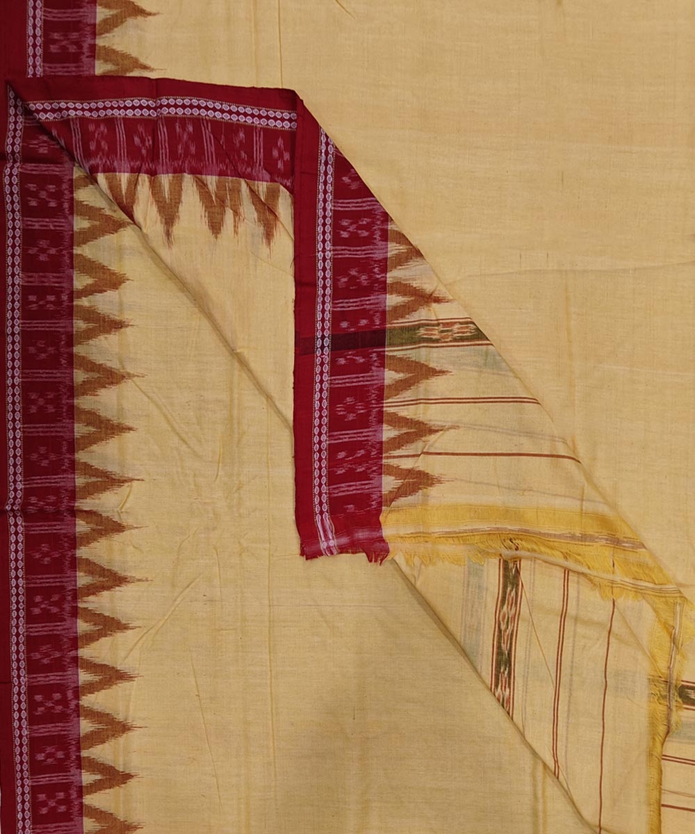 Yellow Sambalpuri Handwoven Cotton Joda Image 1