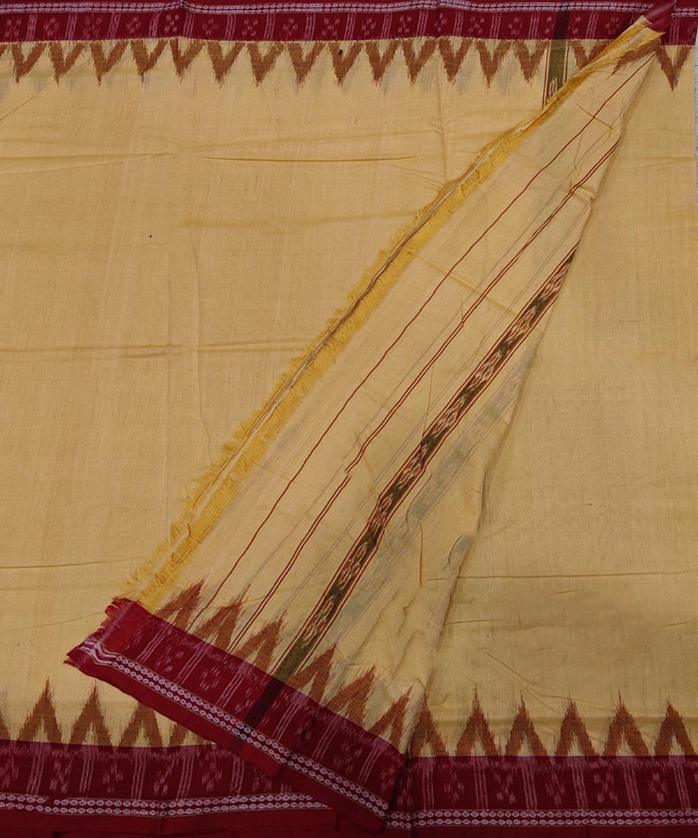 Yellow Sambalpuri Handwoven Cotton Joda Image 2