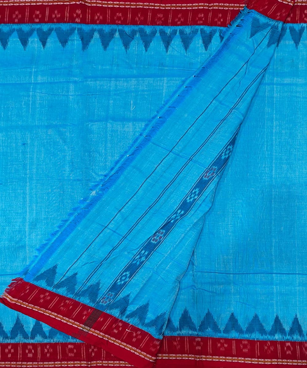 Blue Sambalpuri Handwoven Cotton Joda Image 2