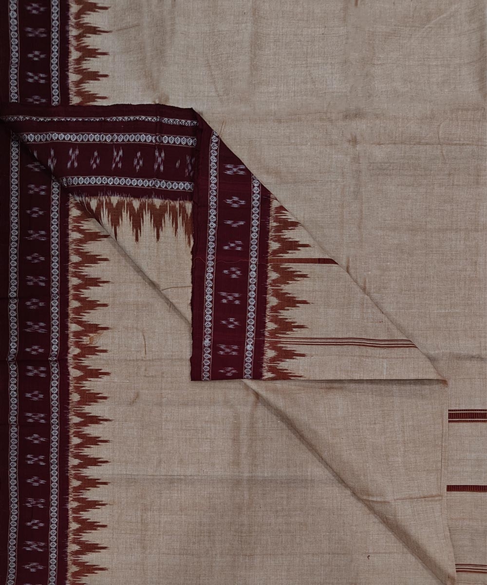 Beige Sambalpuri Handwoven Cotton Joda SFCJOD2374