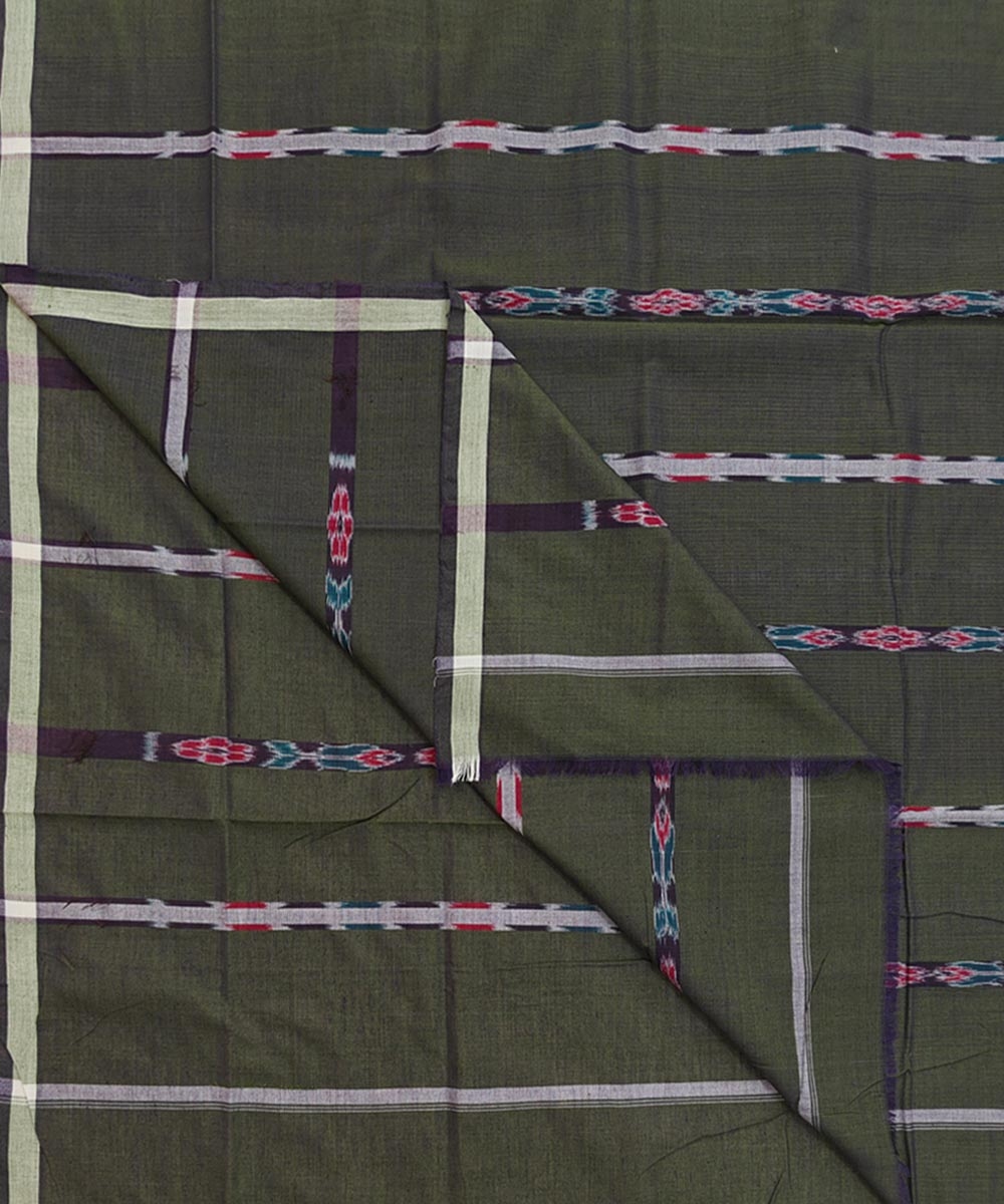 Olive Sambalpuri Handwoven Cotton Lungi Image 1