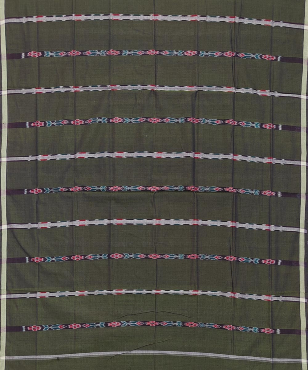 Olive Sambalpuri Handwoven Cotton Lungi Image 3