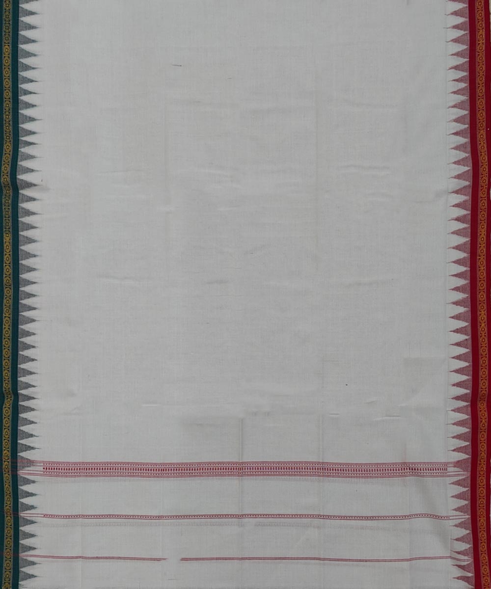 White Sambalpuri Handwoven Cotton Gamuchha Image 3