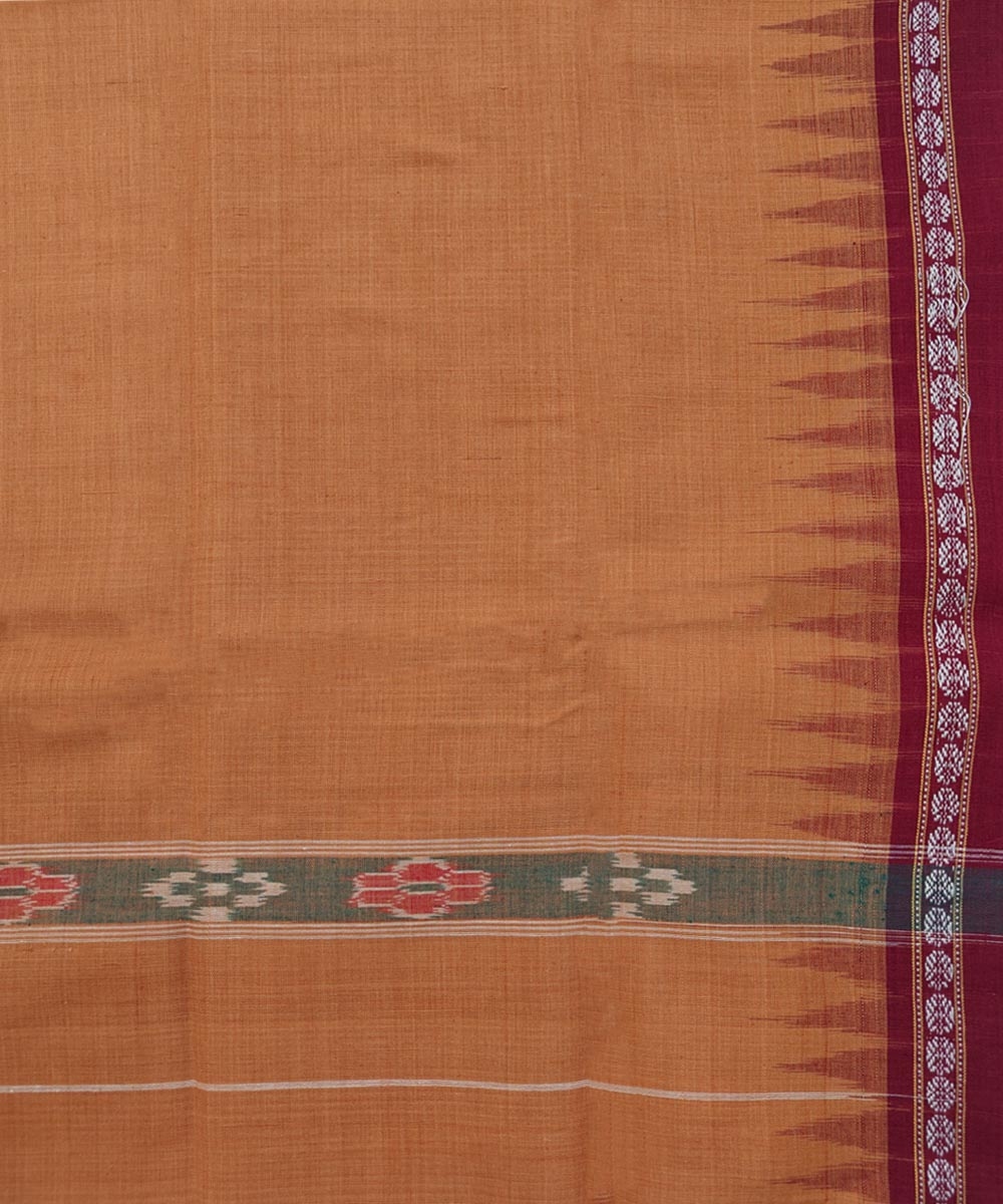 Brown Maroon Sambalpuri Handwoven Cotton Gamuchha Image 4