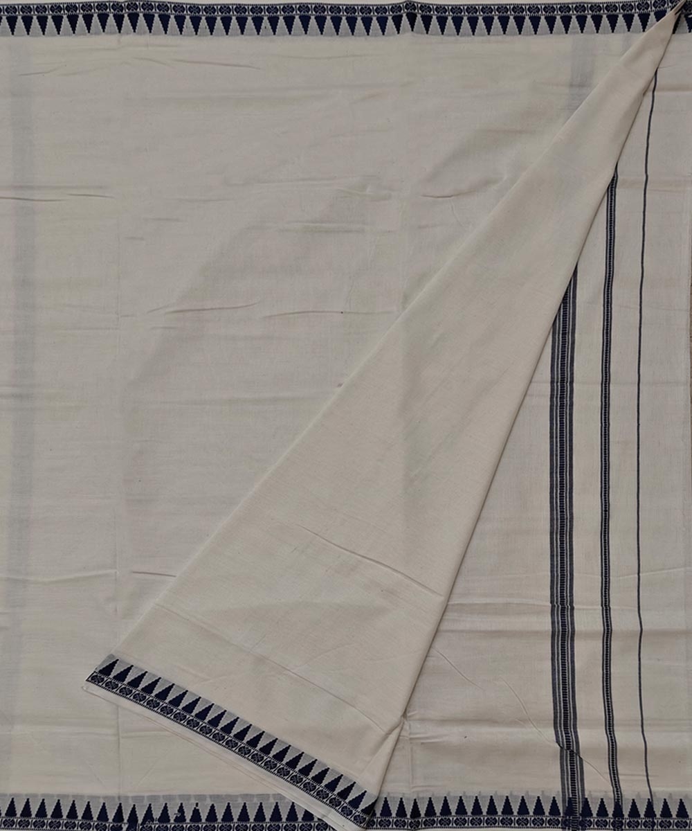 White Sambalpuri Handwoven Cotton Joda Image 2