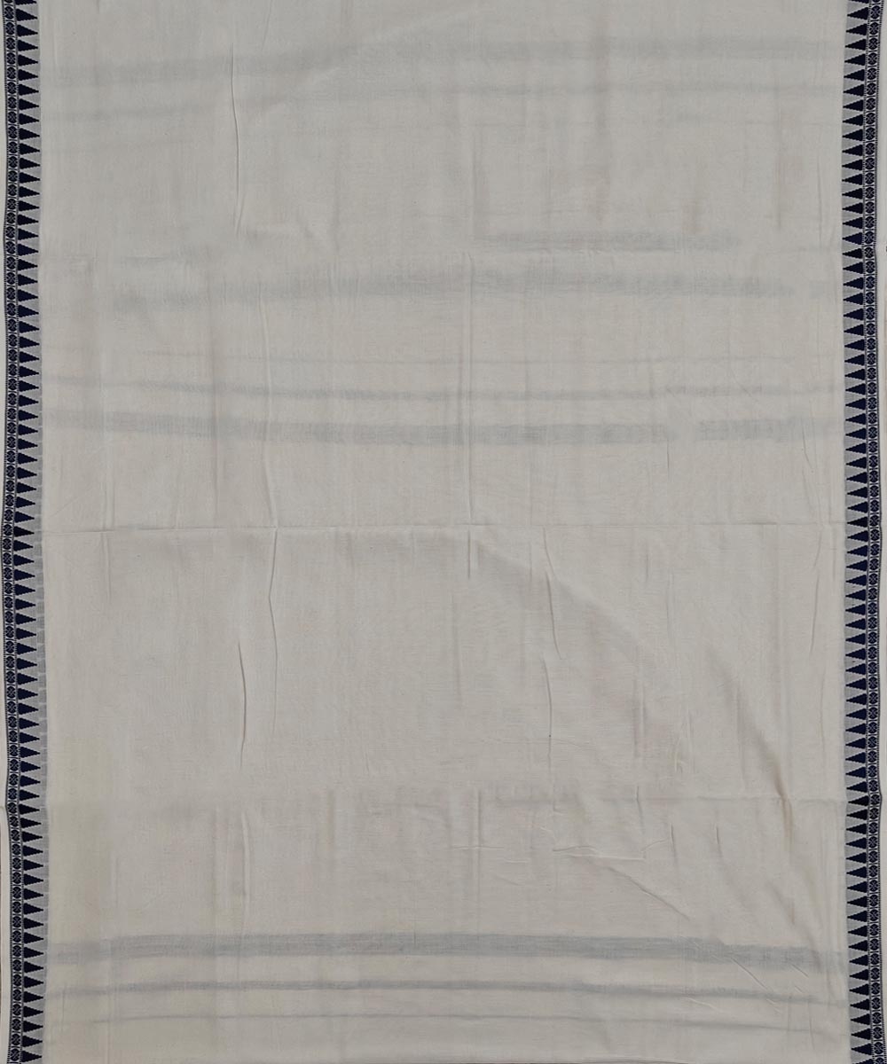 White Sambalpuri Handwoven Cotton Joda Image 3