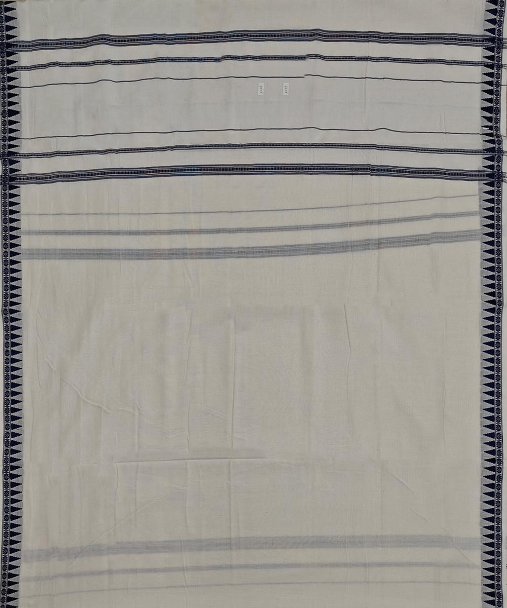 White Sambalpuri Handwoven Cotton Joda Image 4