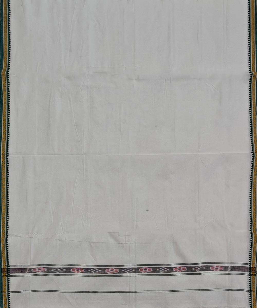 White Sambalpuri Handwoven Cotton Joda Image 3