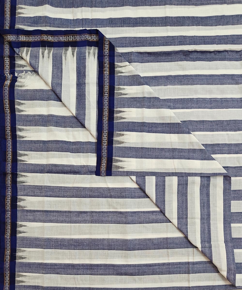 White Sambalpuri Handwoven Cotton Joda Image 1