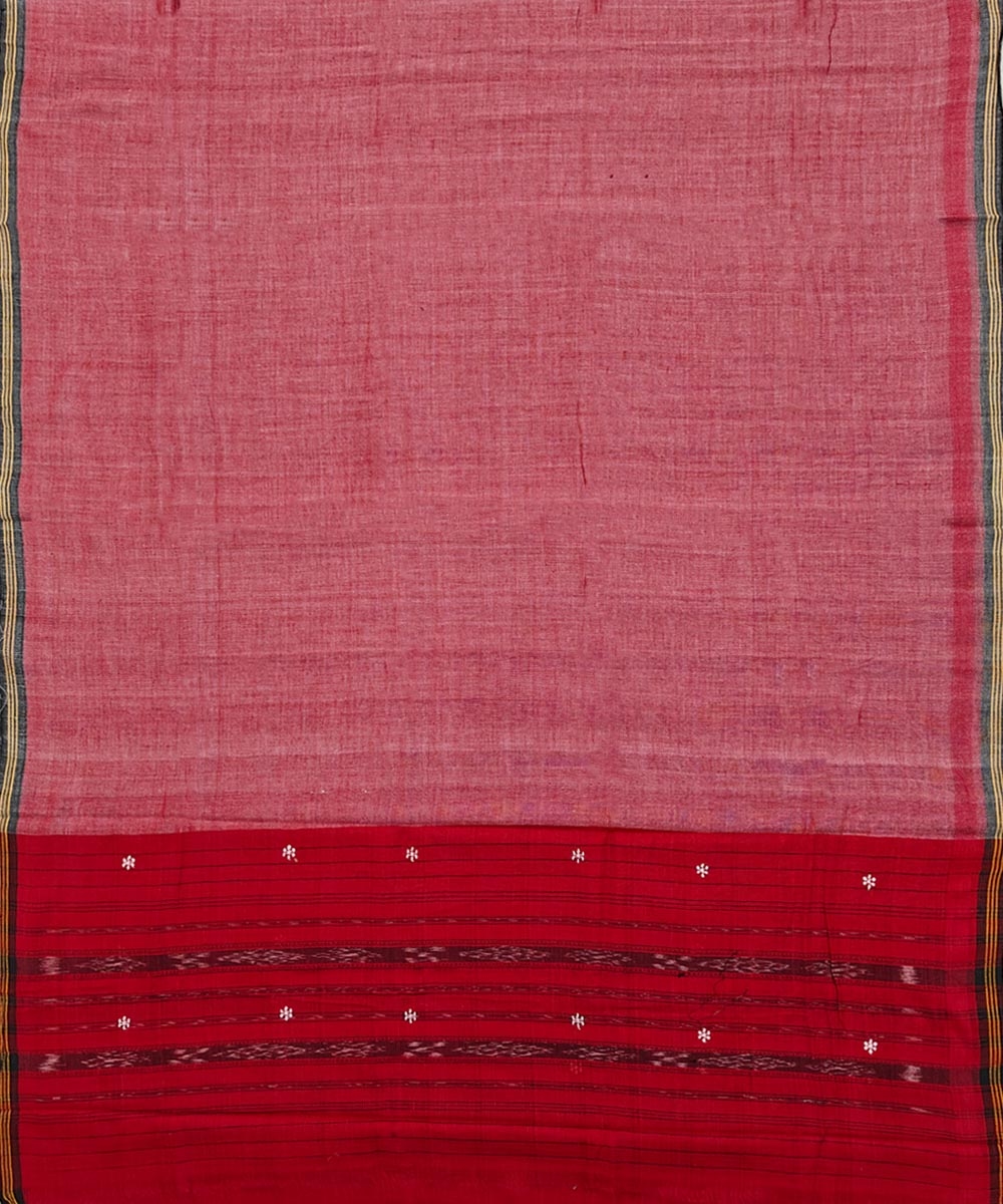 Red Pink Sambalpuri Handwoven Ikat Suit Set Image 4