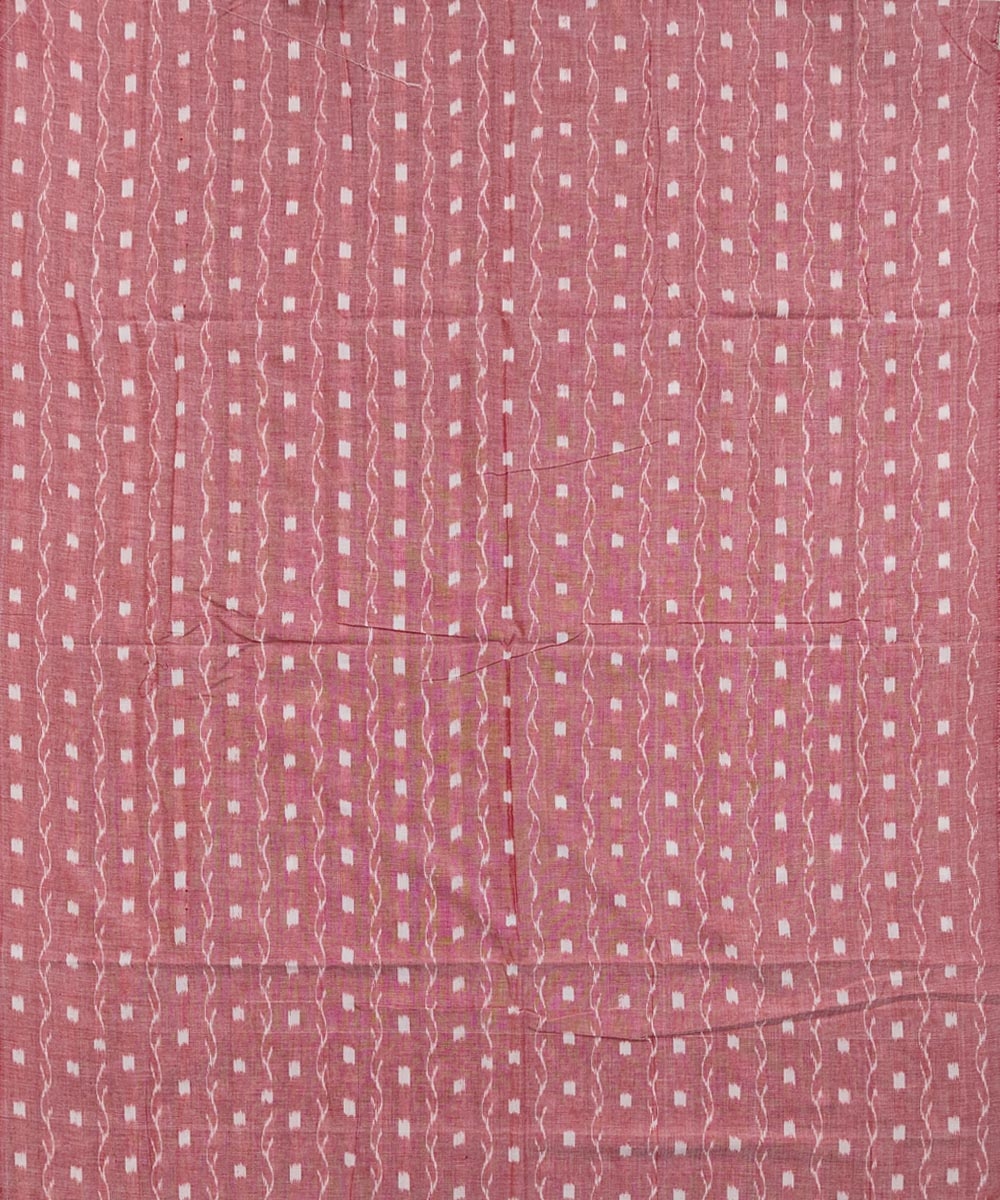 Pink White Sambalpuri Handwoven Ikat Suit Set Image 3