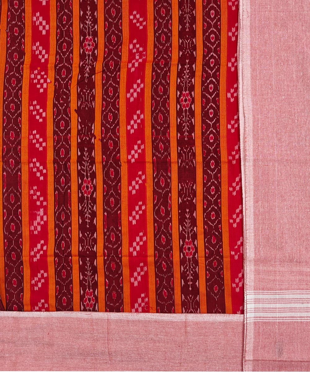 Red Sambalpuri Handwoven Ikat Suit Set Image 2
