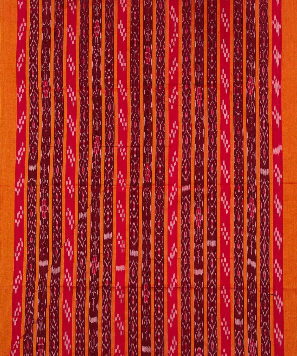 Red Sambalpuri Handwoven Ikat Suit Set Image 3