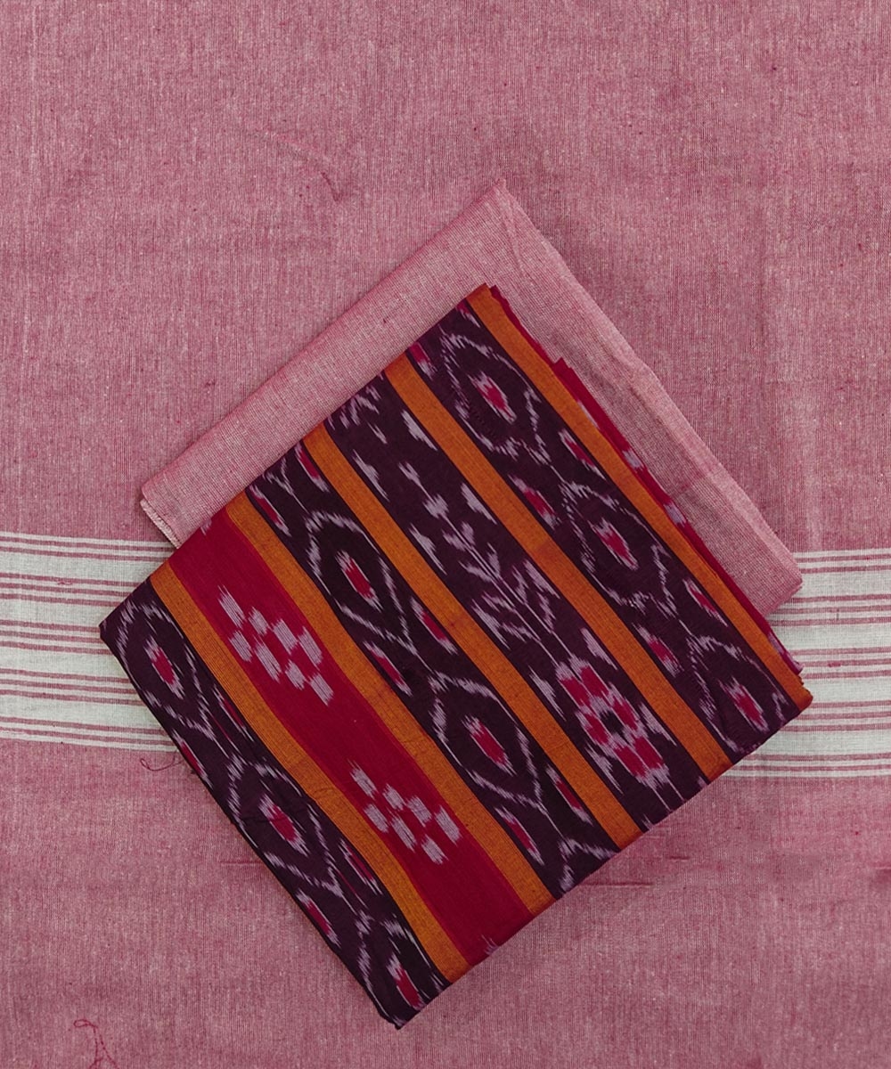 Purple Sambalpuri Handwoven Ikat Suit Set Image 1