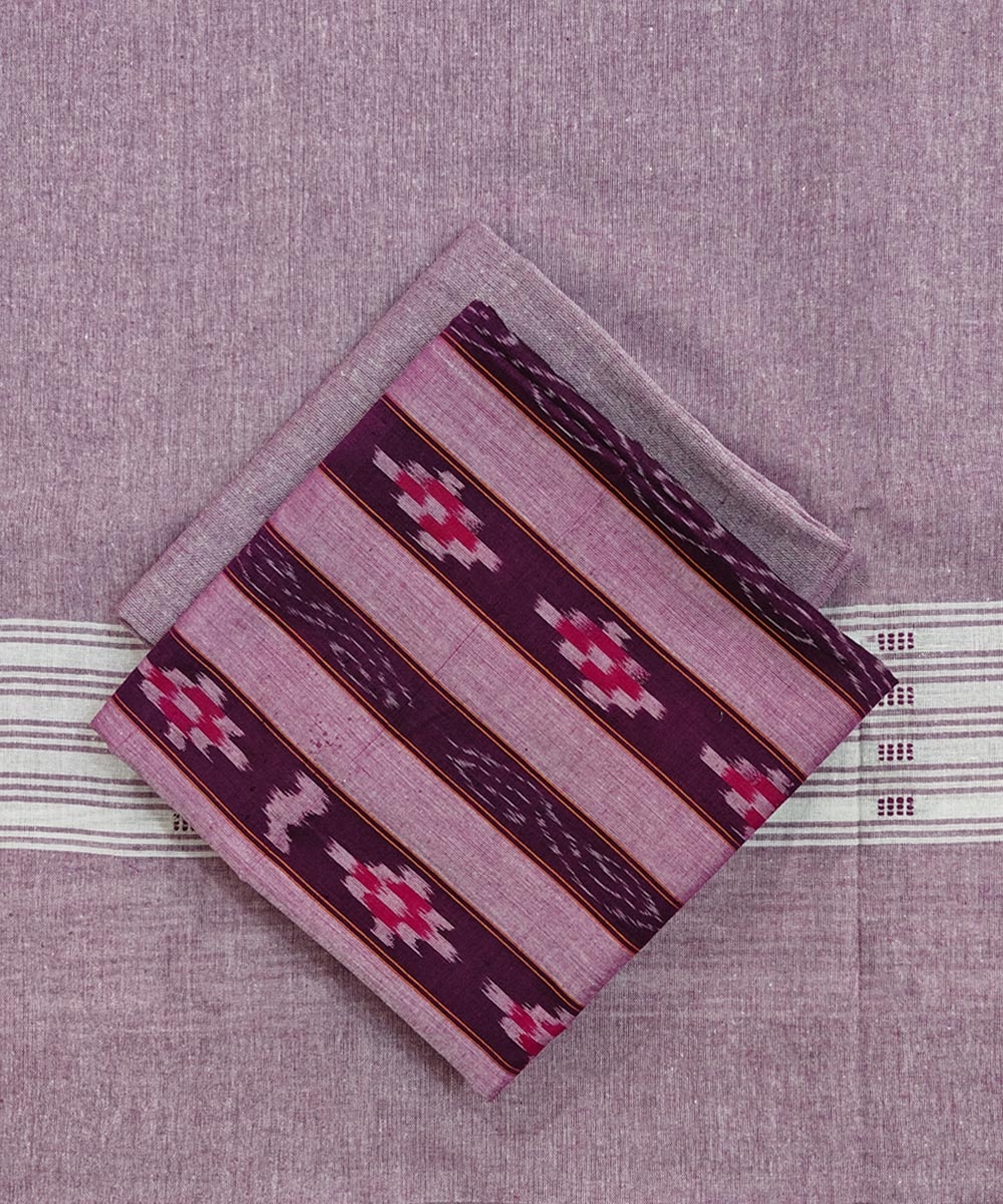 Purple Sambalpuri Handwoven Ikat Suit Set Image 1