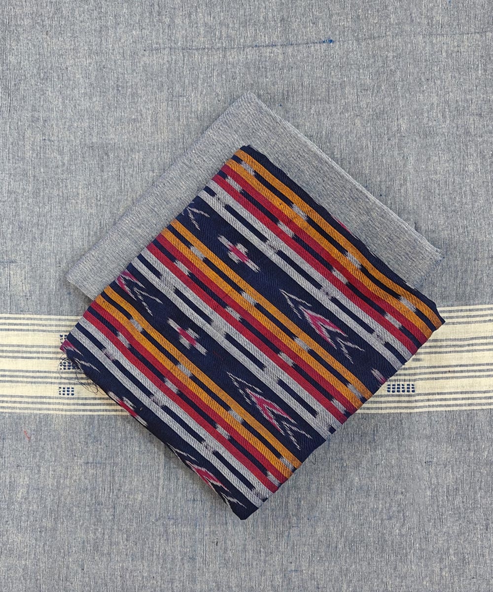 Blue Sambalpuri Handwoven Ikat Suit Set Image 1