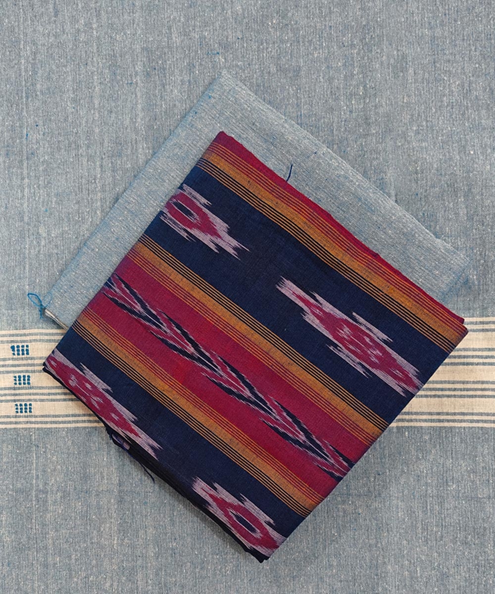 Blue Sambalpuri Handwoven Ikat Suit Set Image 1