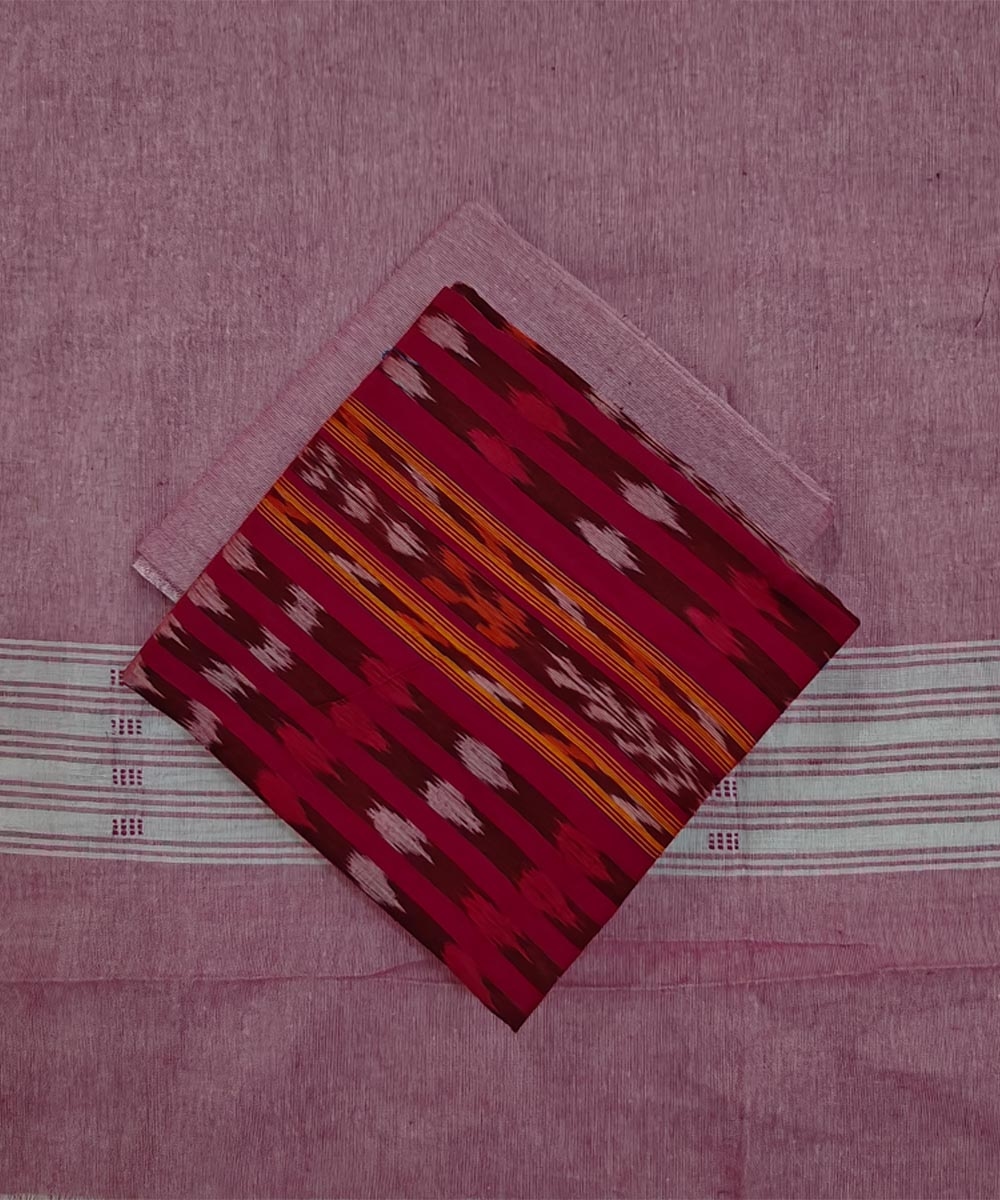 Pink Sambalpuri Handwoven Ikat Suit Set Image 1
