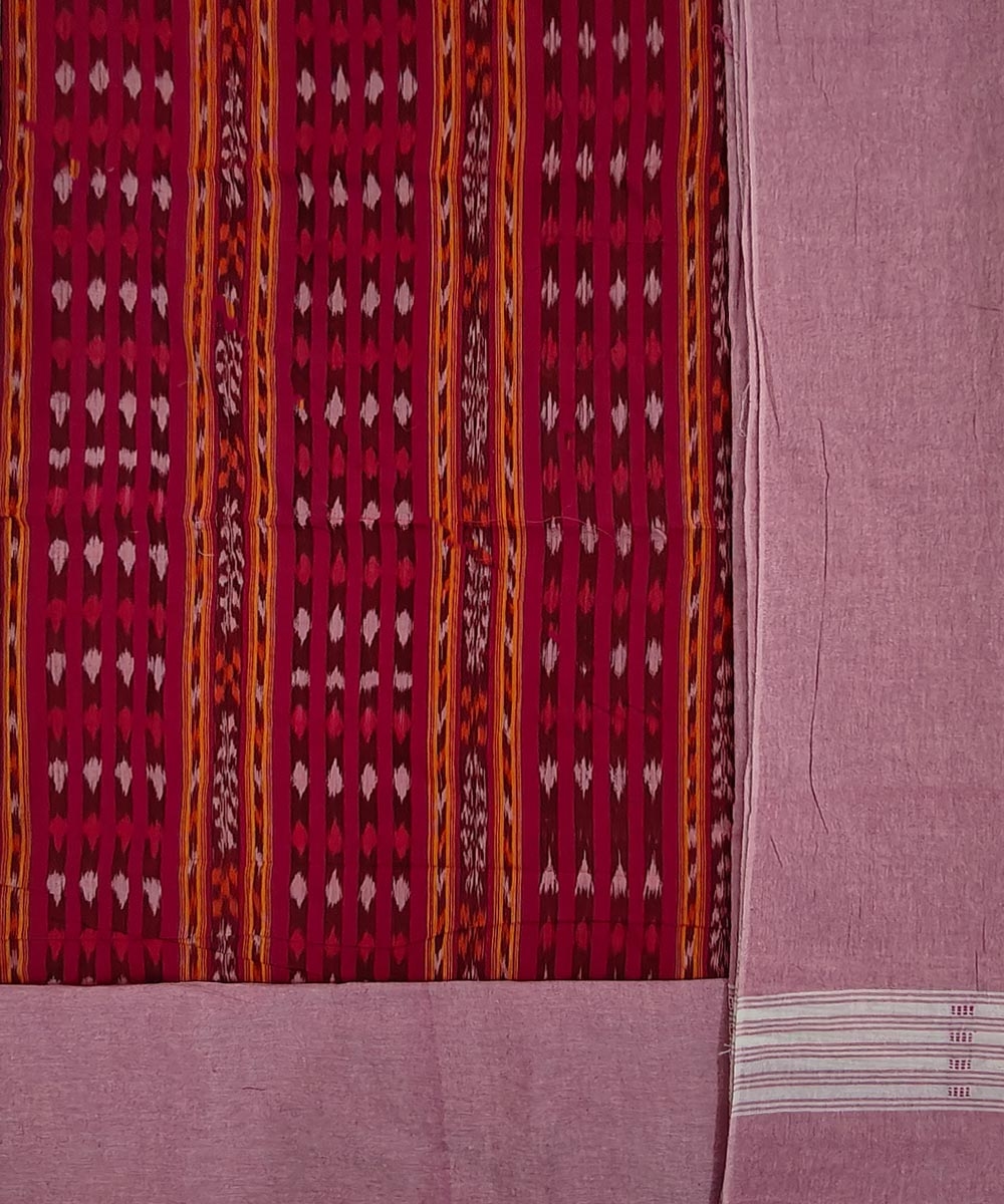 Pink Sambalpuri Handwoven Ikat Suit Set Image 2