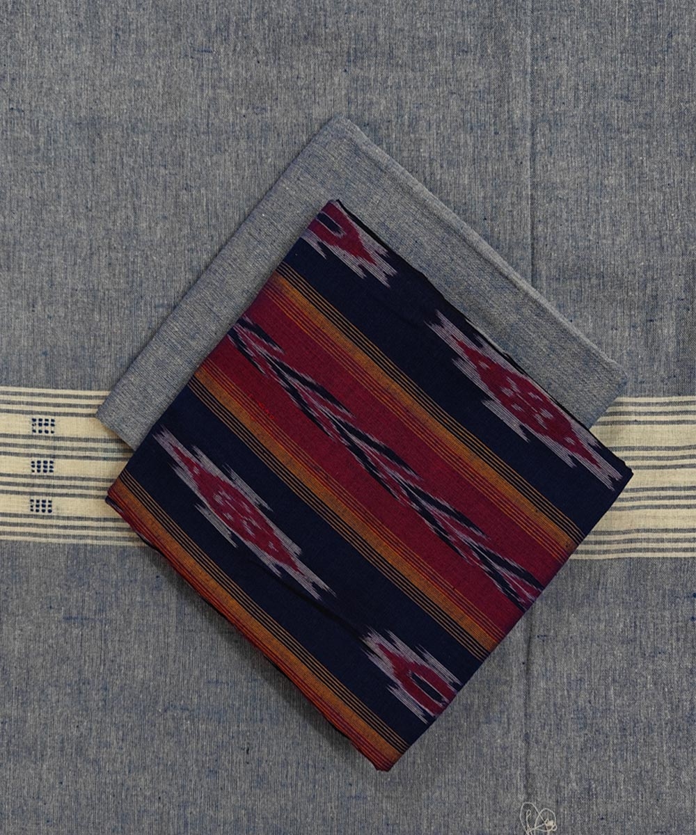 Blue Sambalpuri Handwoven Ikat Suit Set Image 1