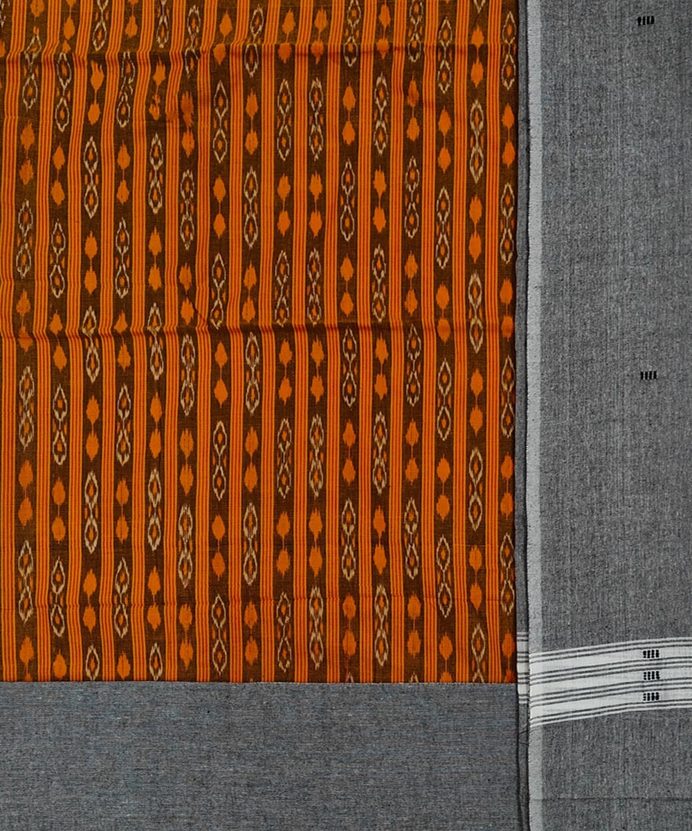 Yellow Gray Sambalpuri Handwoven Ikat Suit Set Image 2
