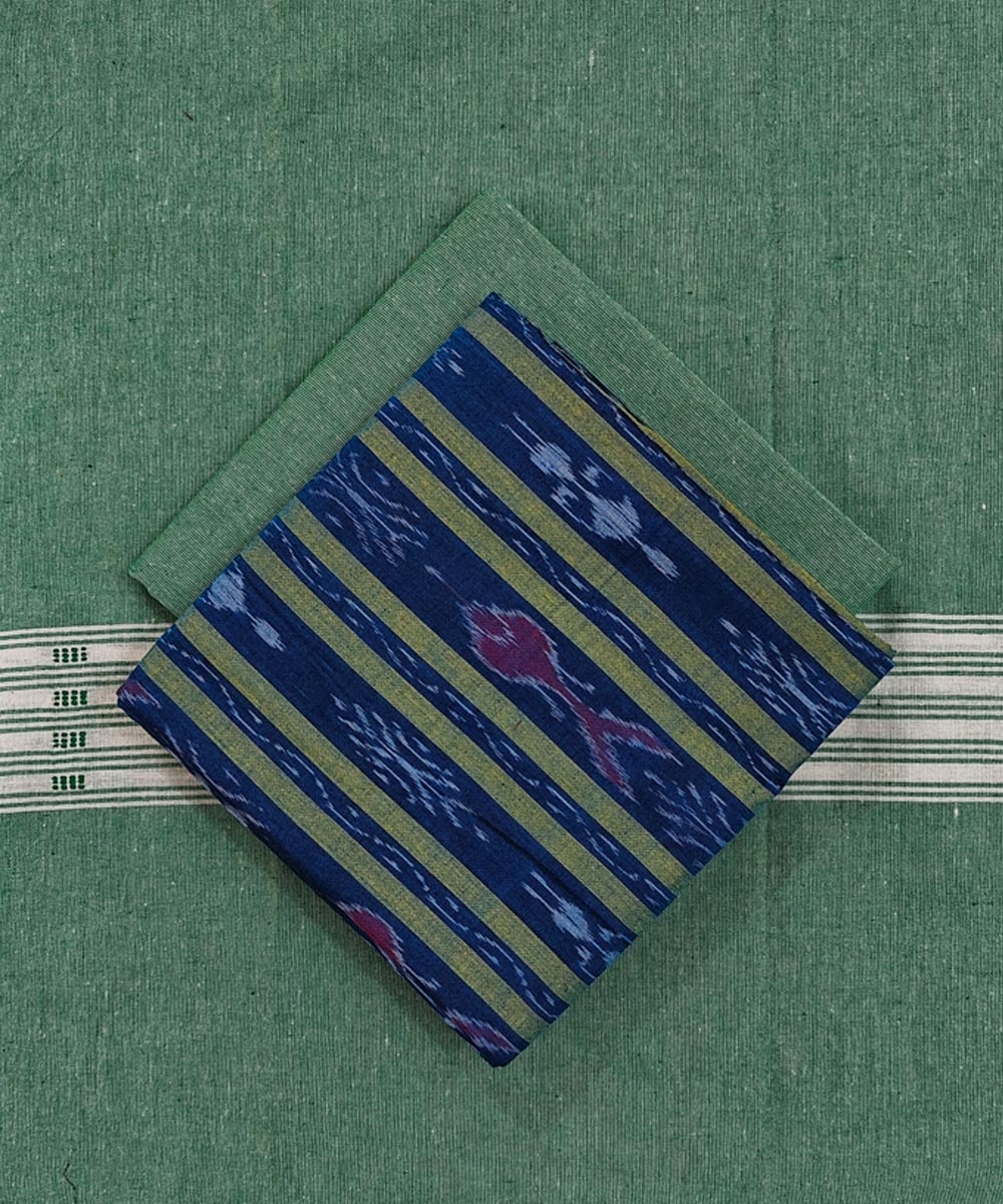 Green Sambalpuri Handwoven Ikat Suit Set Image 1