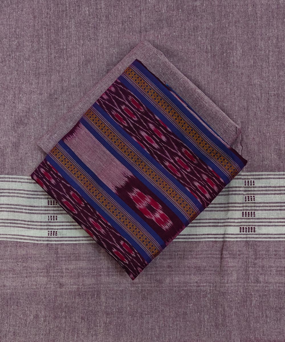 Purple Sambalpuri Handwoven Ikat Suit Set Image 1