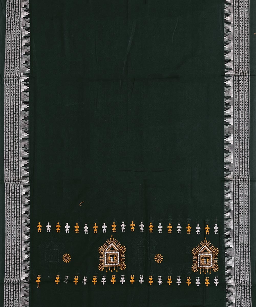 Maroon Black Sambalpuri Handwoven Ikat Suit Set Image 4