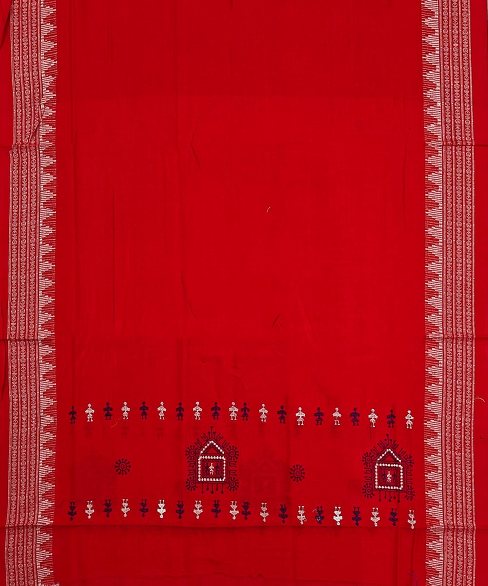 Blue Maroon Sambalpuri Handwoven Ikat Suit Set Image 4