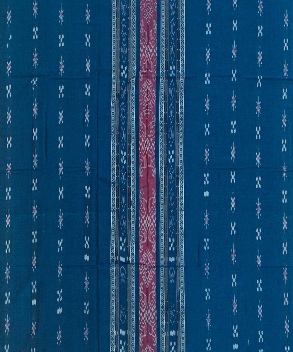 Blue Maroon Sambalpuri Handwoven Ikat Suit Set Image 3