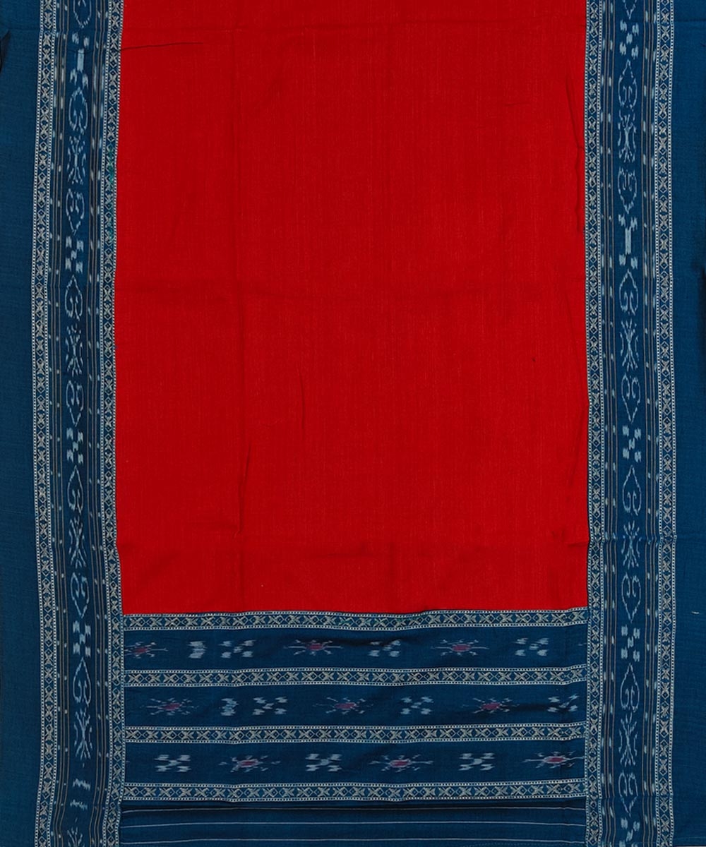 Blue Maroon Sambalpuri Handwoven Ikat Suit Set Image 4