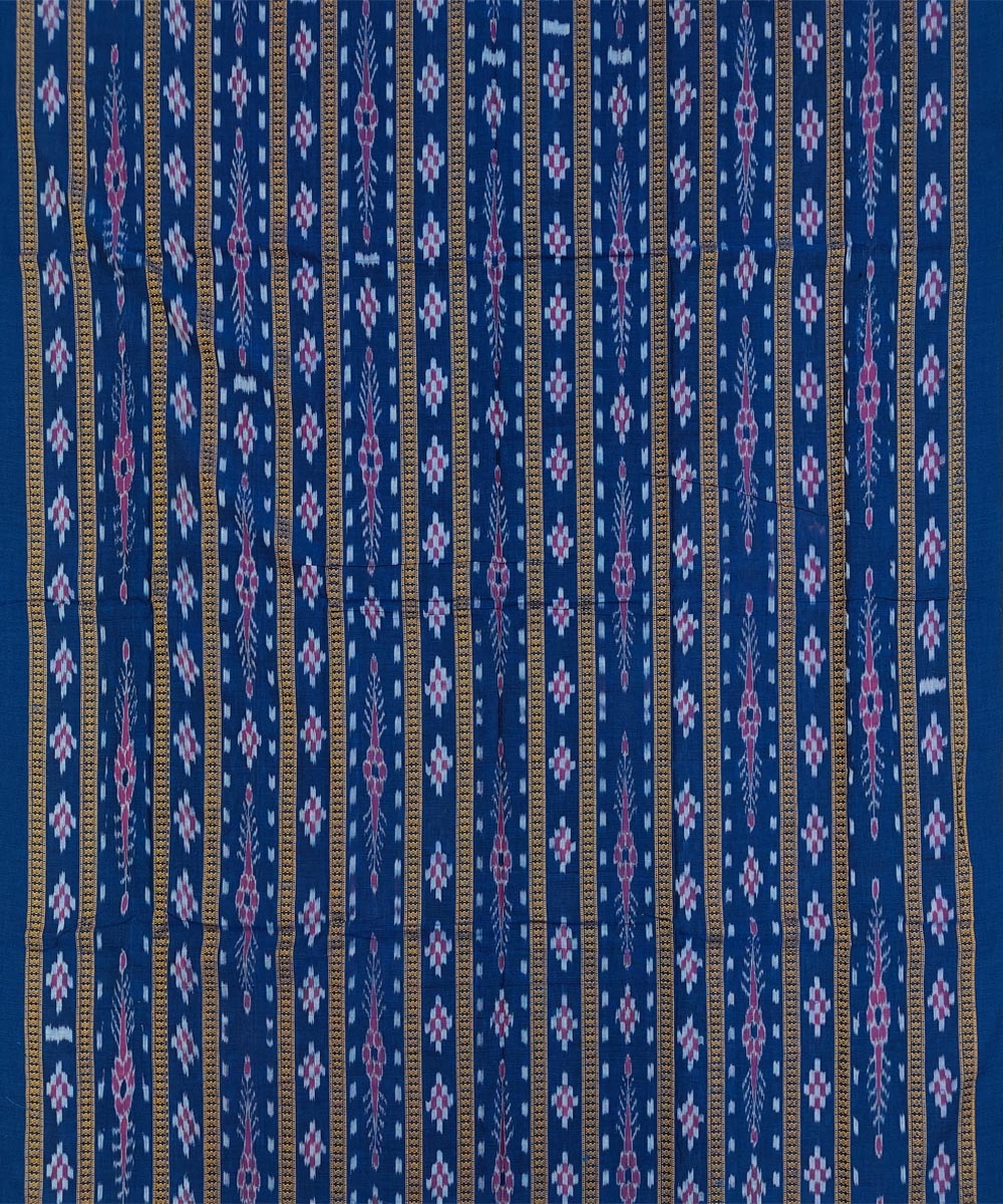 Blue Yellow Sambalpuri Handwoven Ikat Suit Set Image 3