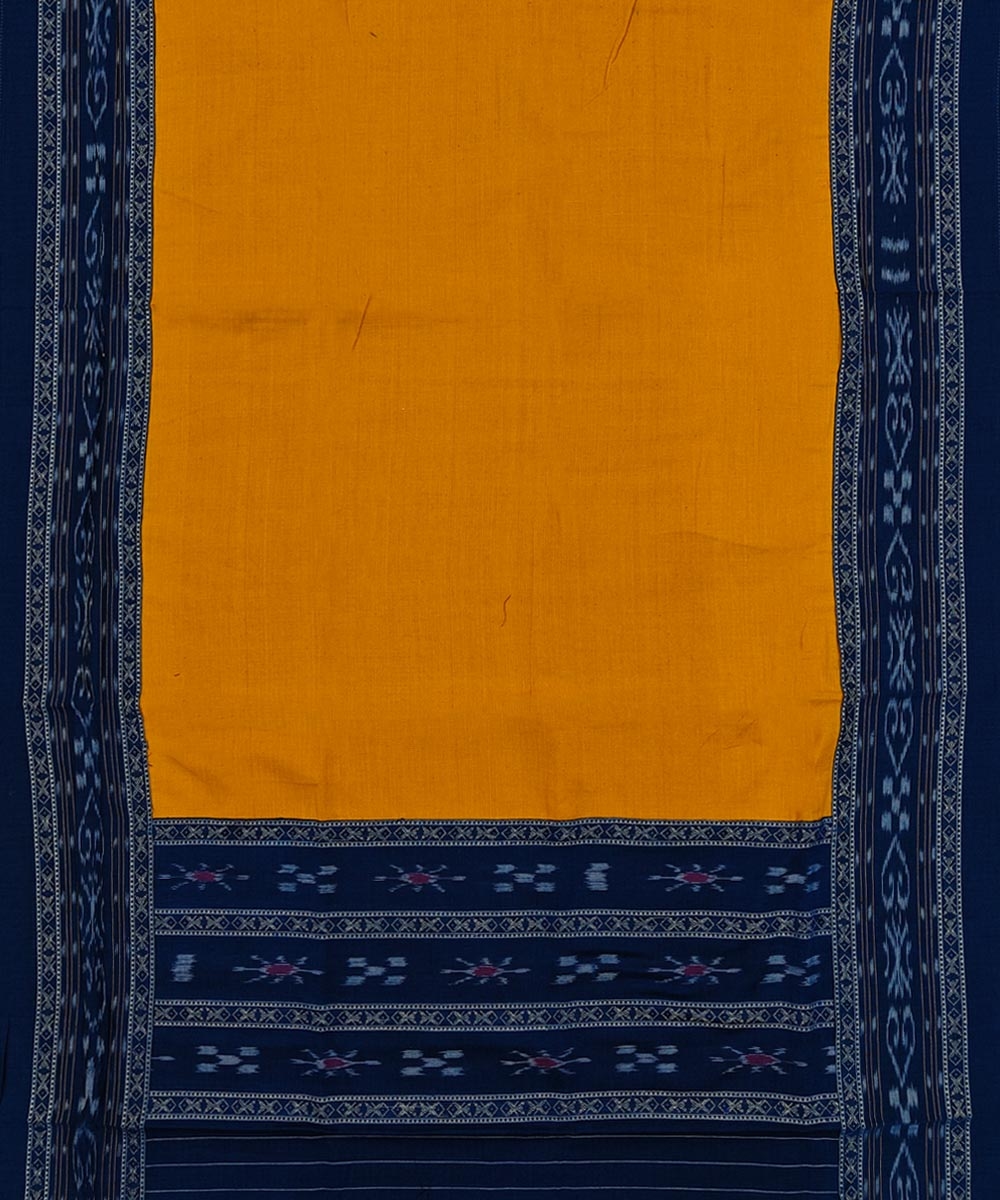 Blue Yellow Sambalpuri Handwoven Ikat Suit Set Image 4