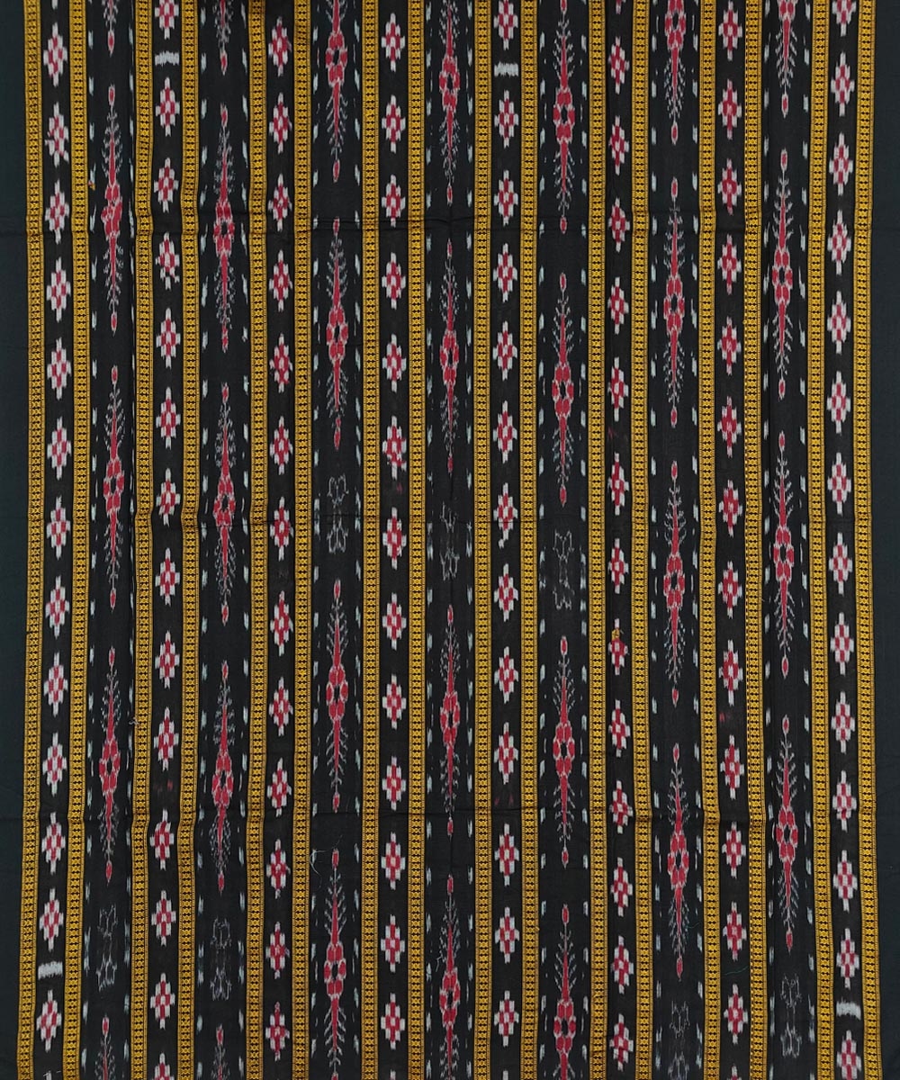 Black Yellow Sambalpuri Handwoven Ikat Suit Set Image 3