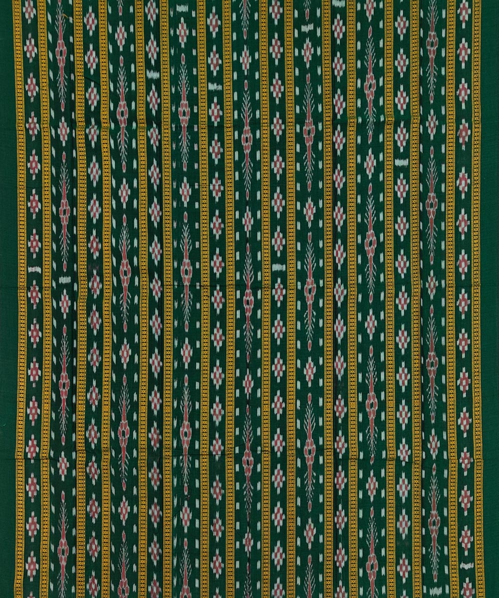 Green Maroon Sambalpuri Handwoven Ikat Suit Set Image 3