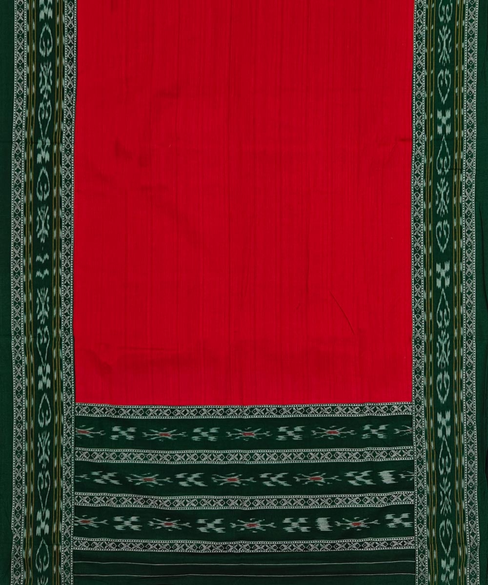 Green Maroon Sambalpuri Handwoven Ikat Suit Set Image 4