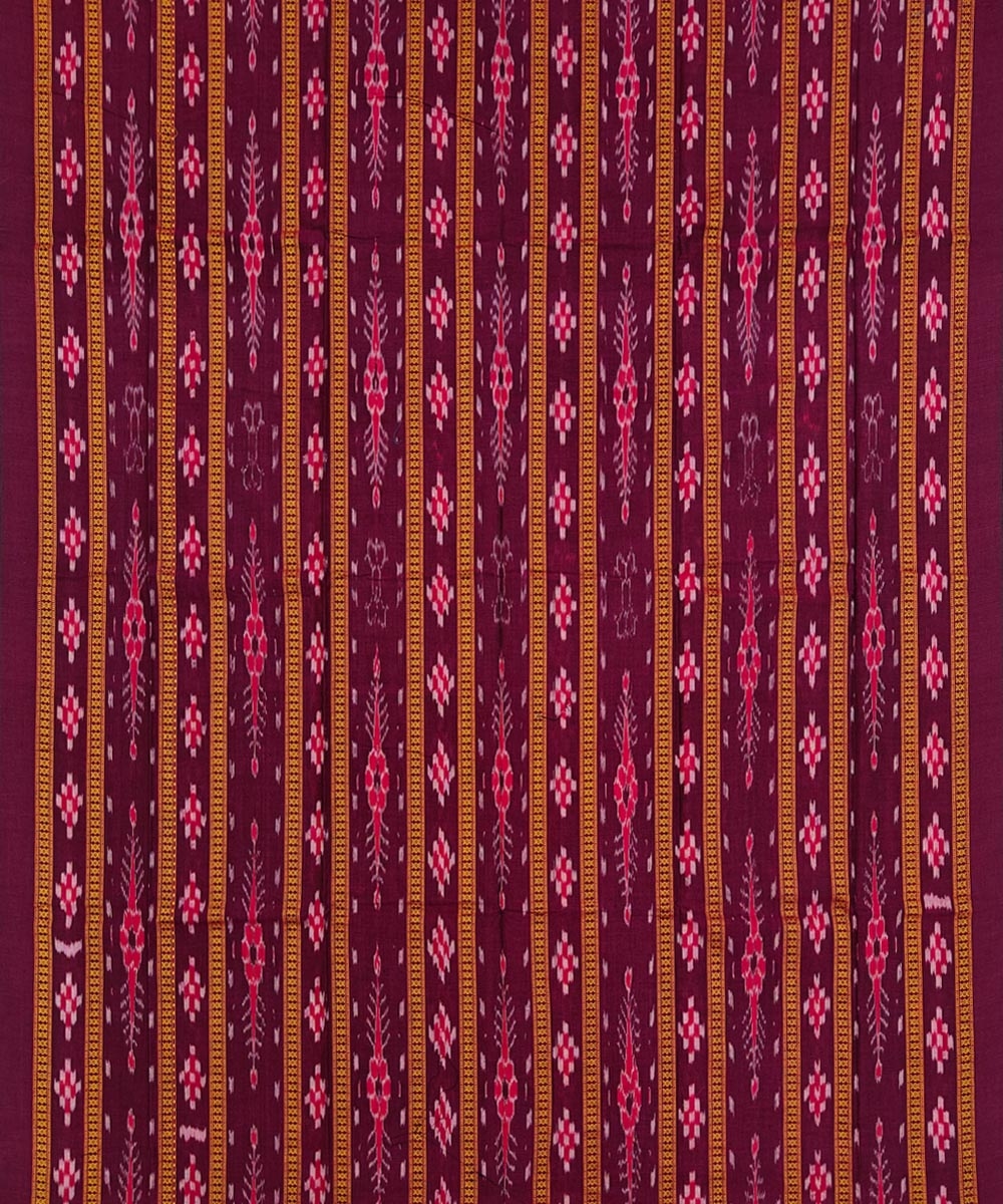 Maroon Rust Sambalpuri Handwoven Ikat Suit Set Image 3