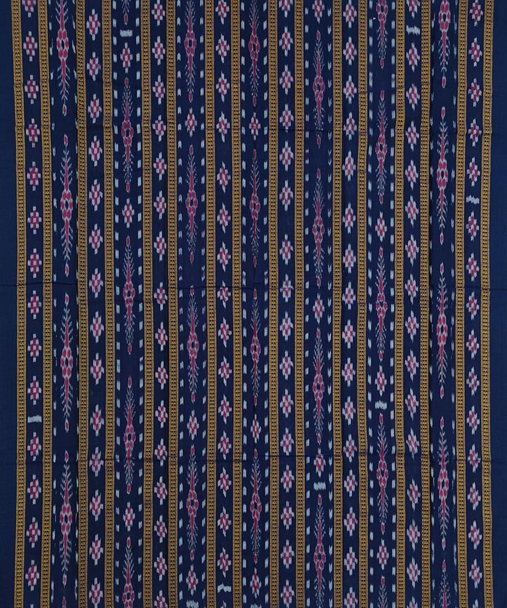 Blue Yellow Sambalpuri Handwoven Ikat Suit Set Image 3