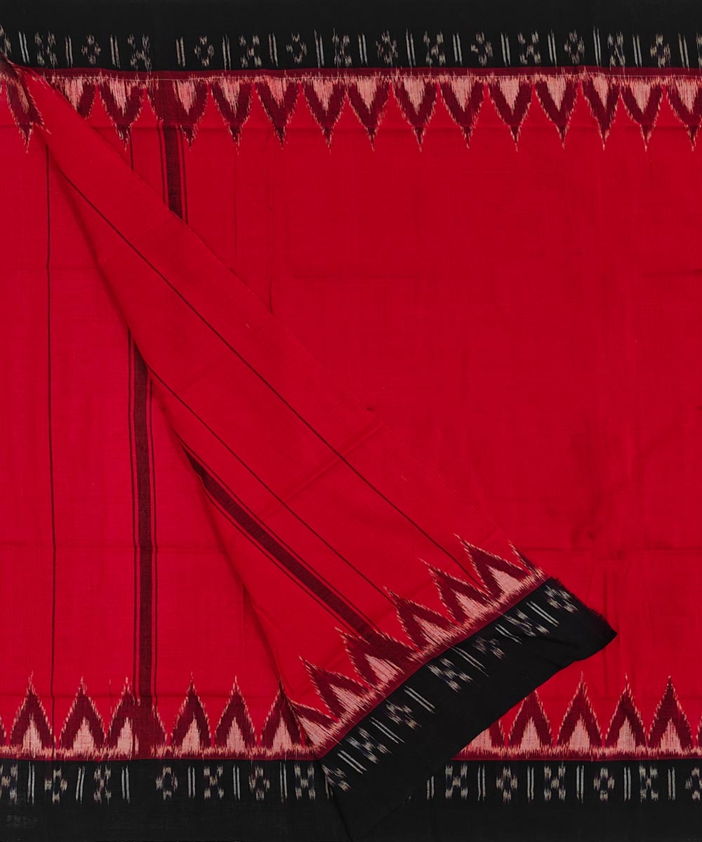 Red Sambalpuri Handwoven Cotton Gamuchha Image 2