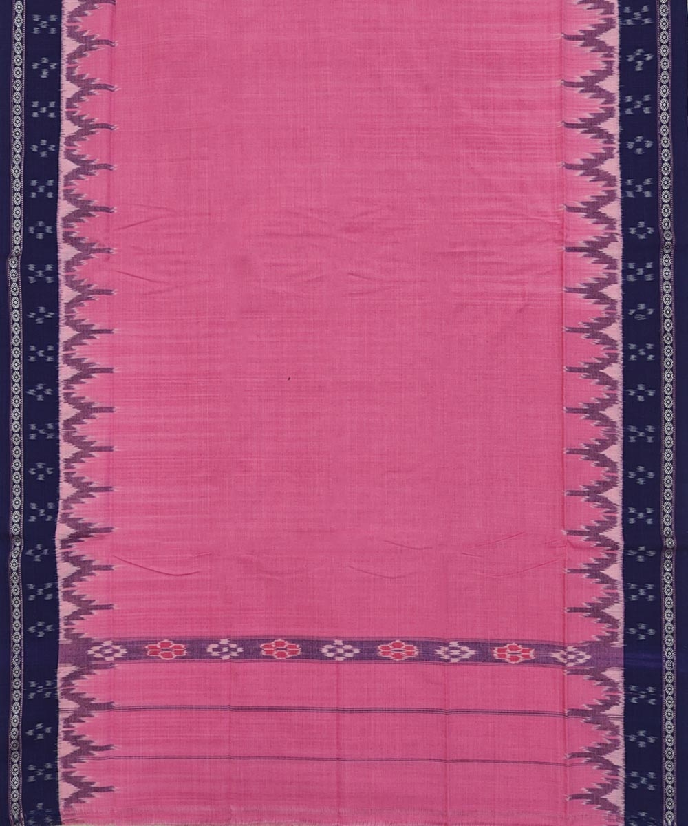 Pink Blue Sambalpuri Handwoven Cotton Gamuchha Image 3