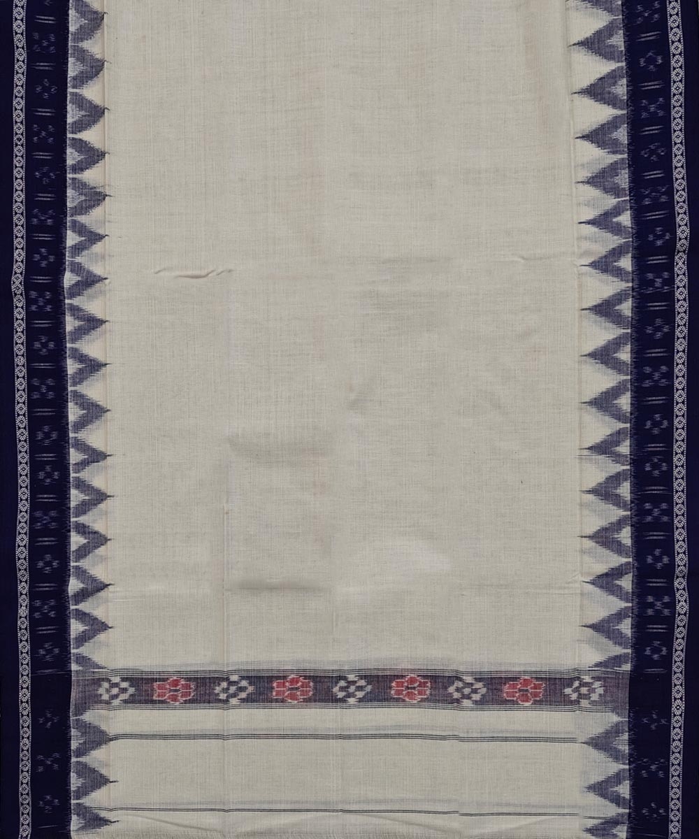 White Blue Sambalpuri Handwoven Cotton Gamuchha Image 3