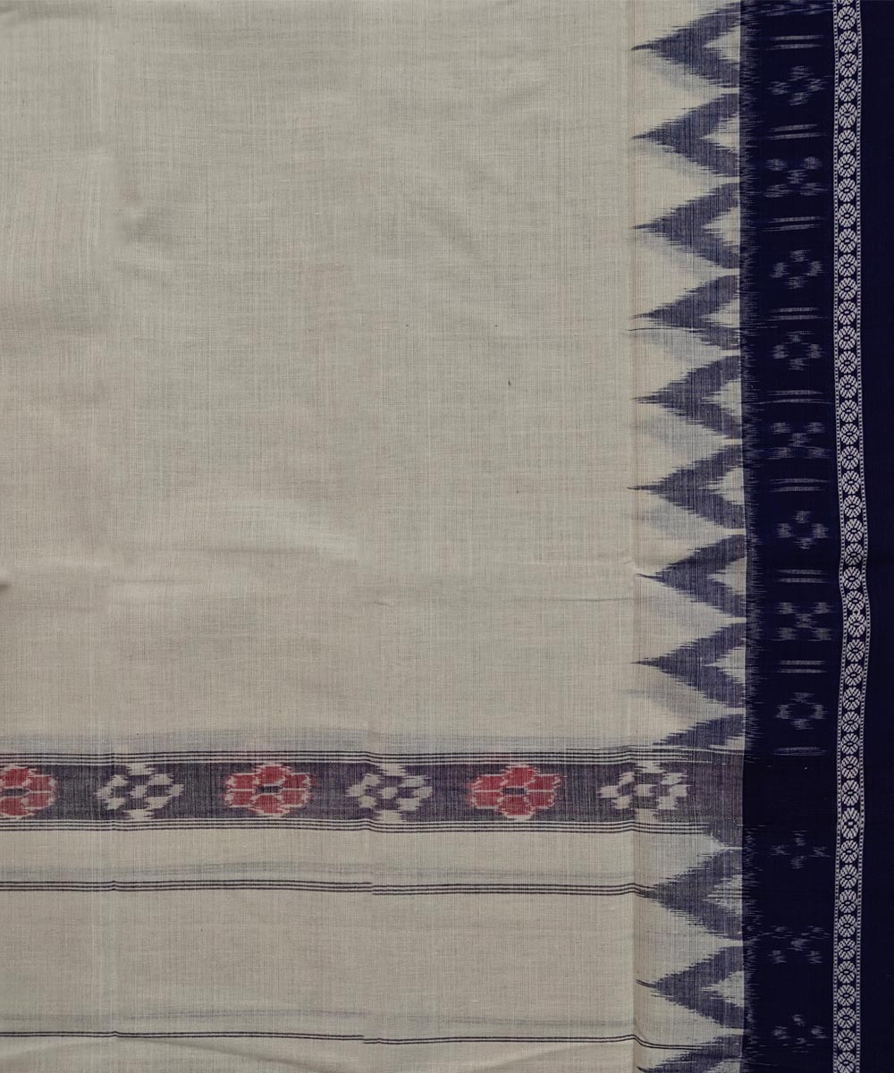 White Blue Sambalpuri Handwoven Cotton Gamuchha Image 4
