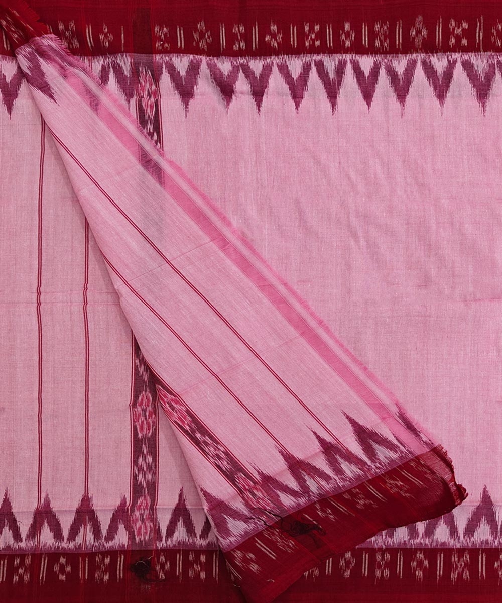 Pink Maroon Sambalpuri Handwoven Cotton Gamuchha Image 2