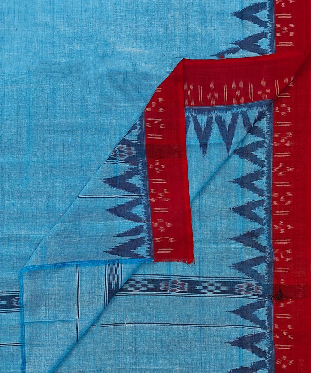 Blue Maroon Sambalpuri Handwoven Cotton Gamuchha Image 1