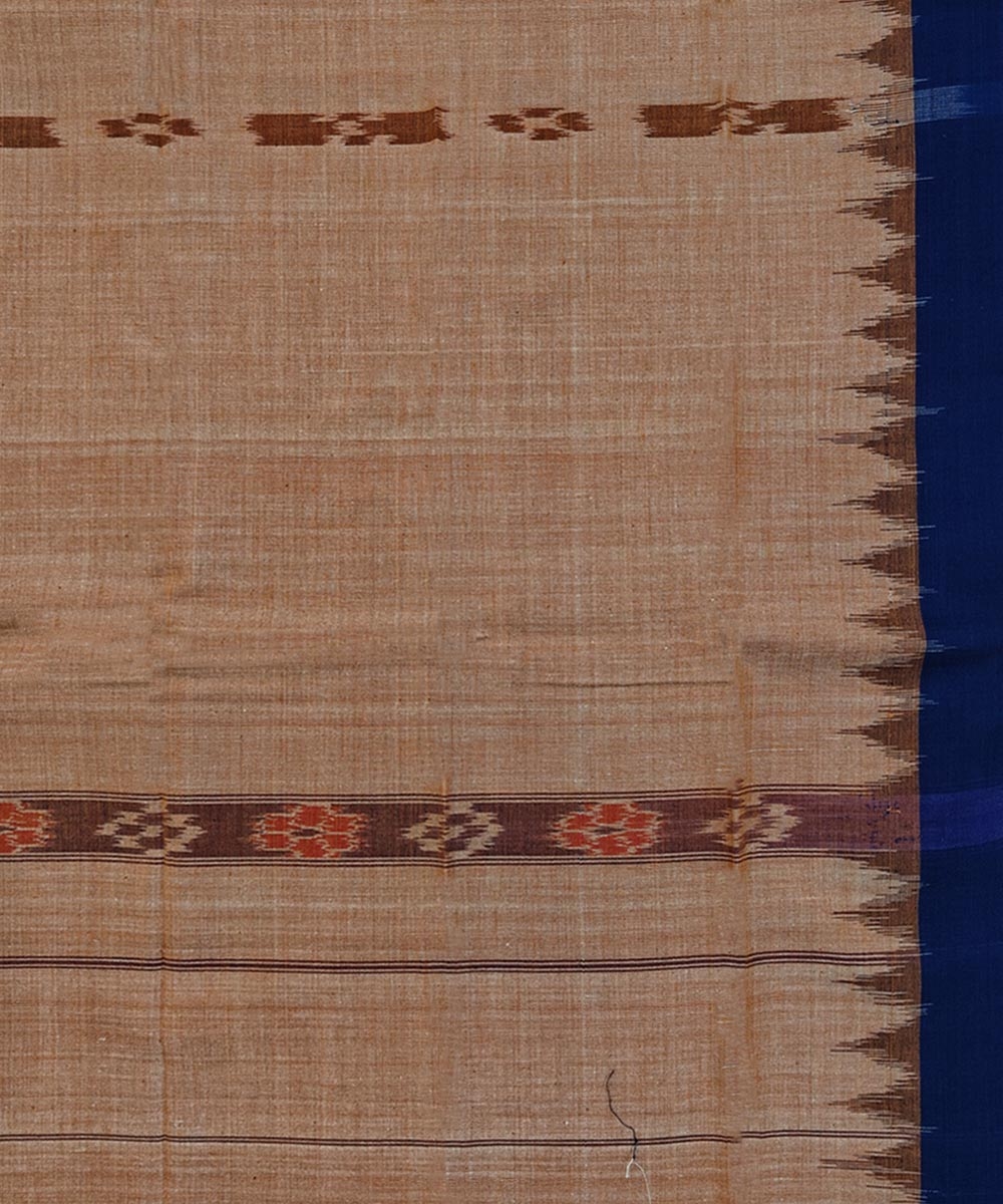 Brown Blue Sambalpuri Handwoven Cotton Gamuchha Image 4