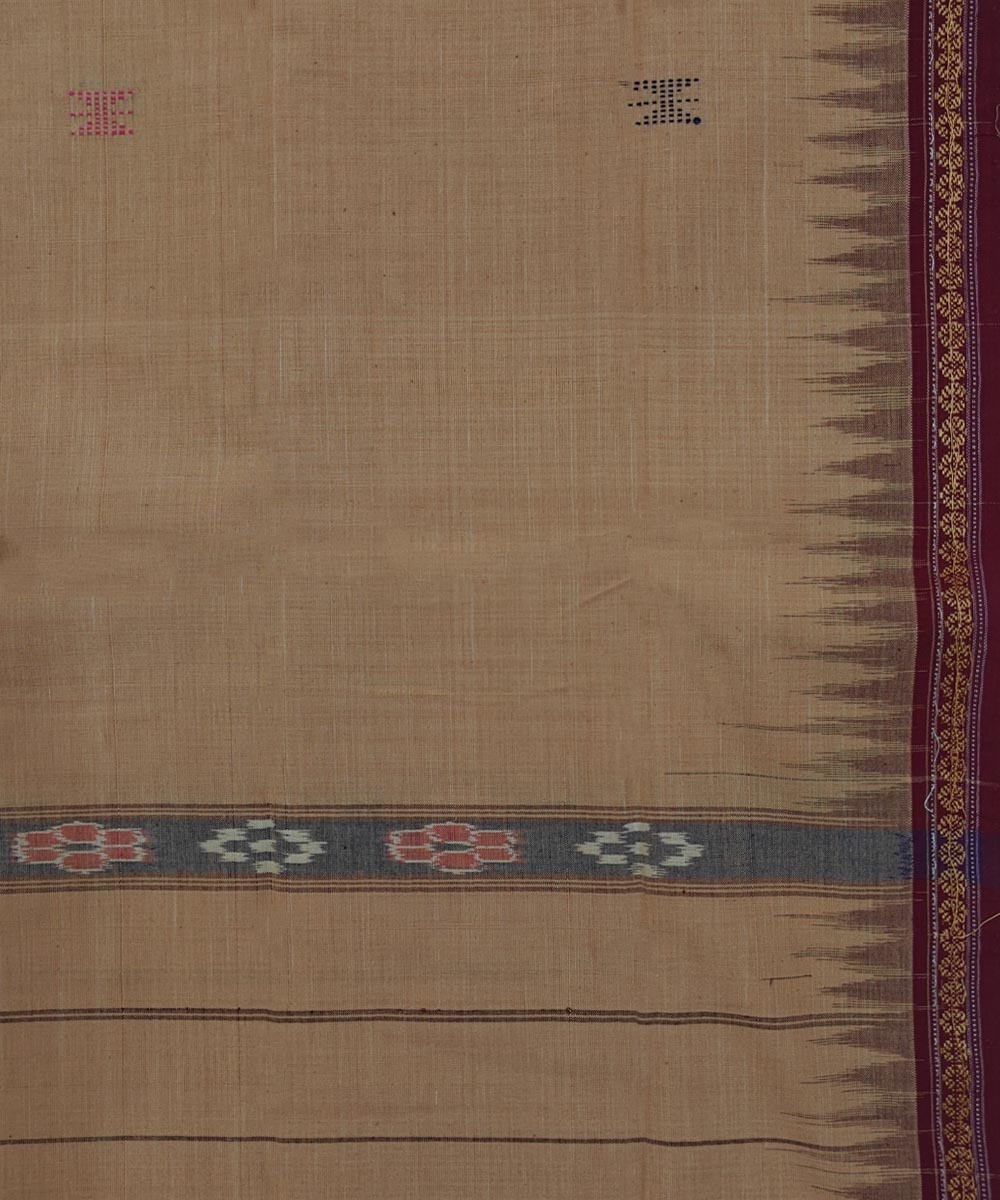 Brown Maroon Sambalpuri Handwoven Cotton Gamuchha Image 4