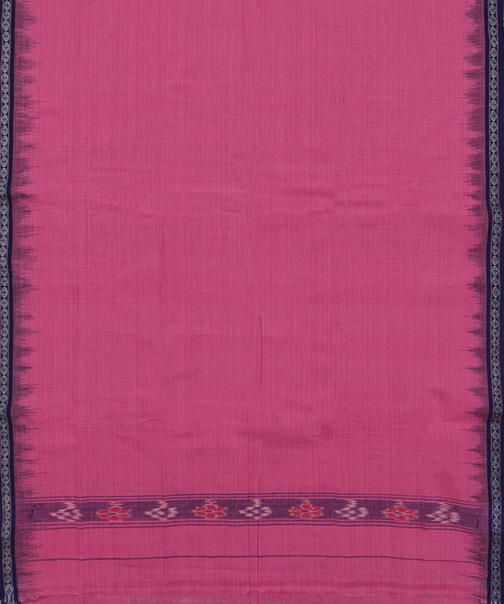 Pink Blue Sambalpuri Handwoven Cotton Gamuchha Image 3