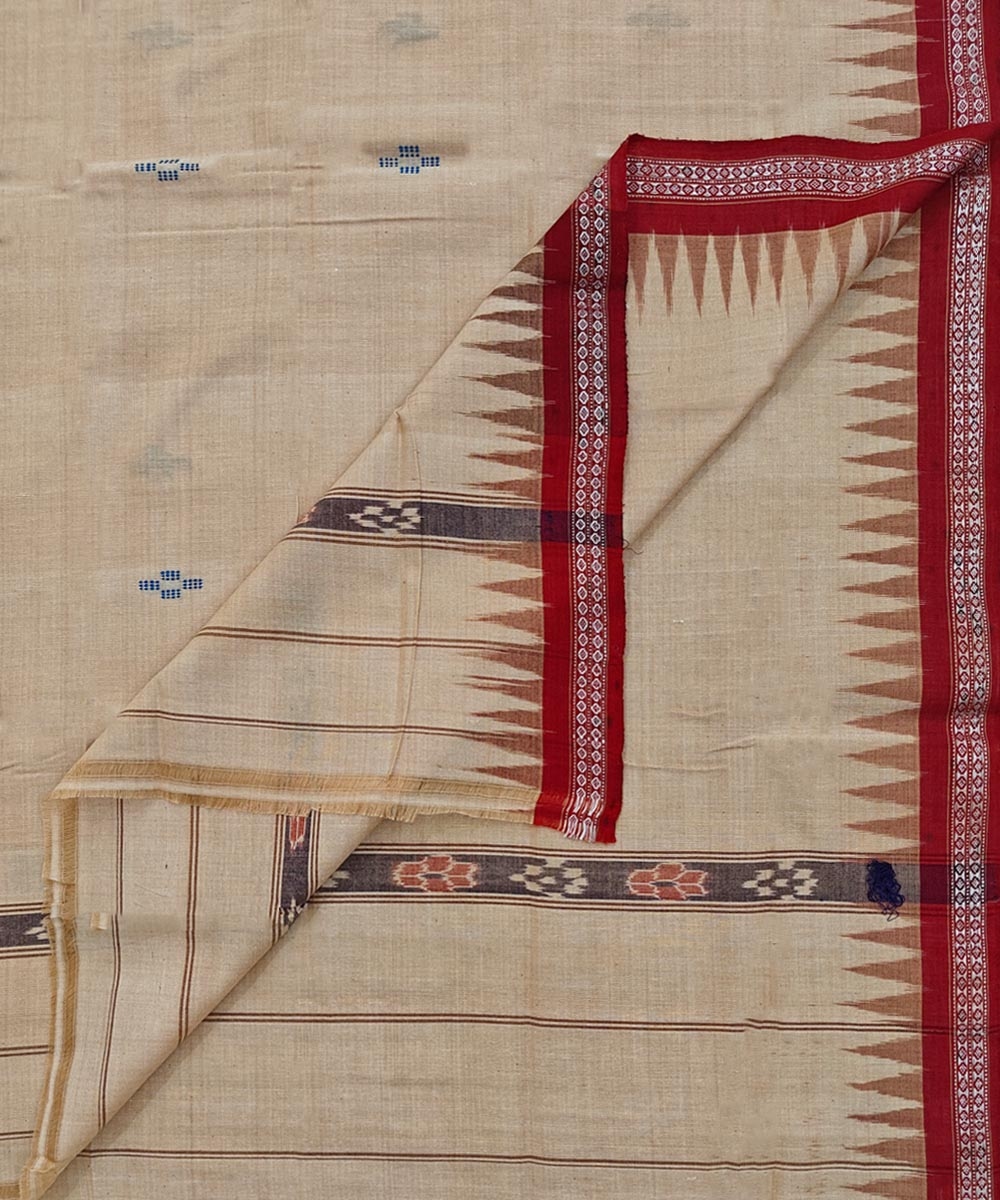 Brown Maroon Sambalpuri Handwoven Cotton Gamuchha Image 1